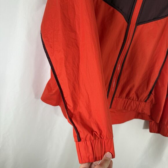 Nike Windbreaker Jacket Women's Medium Orange Two Ton Full Zip Hooded - Picture 5 of 13